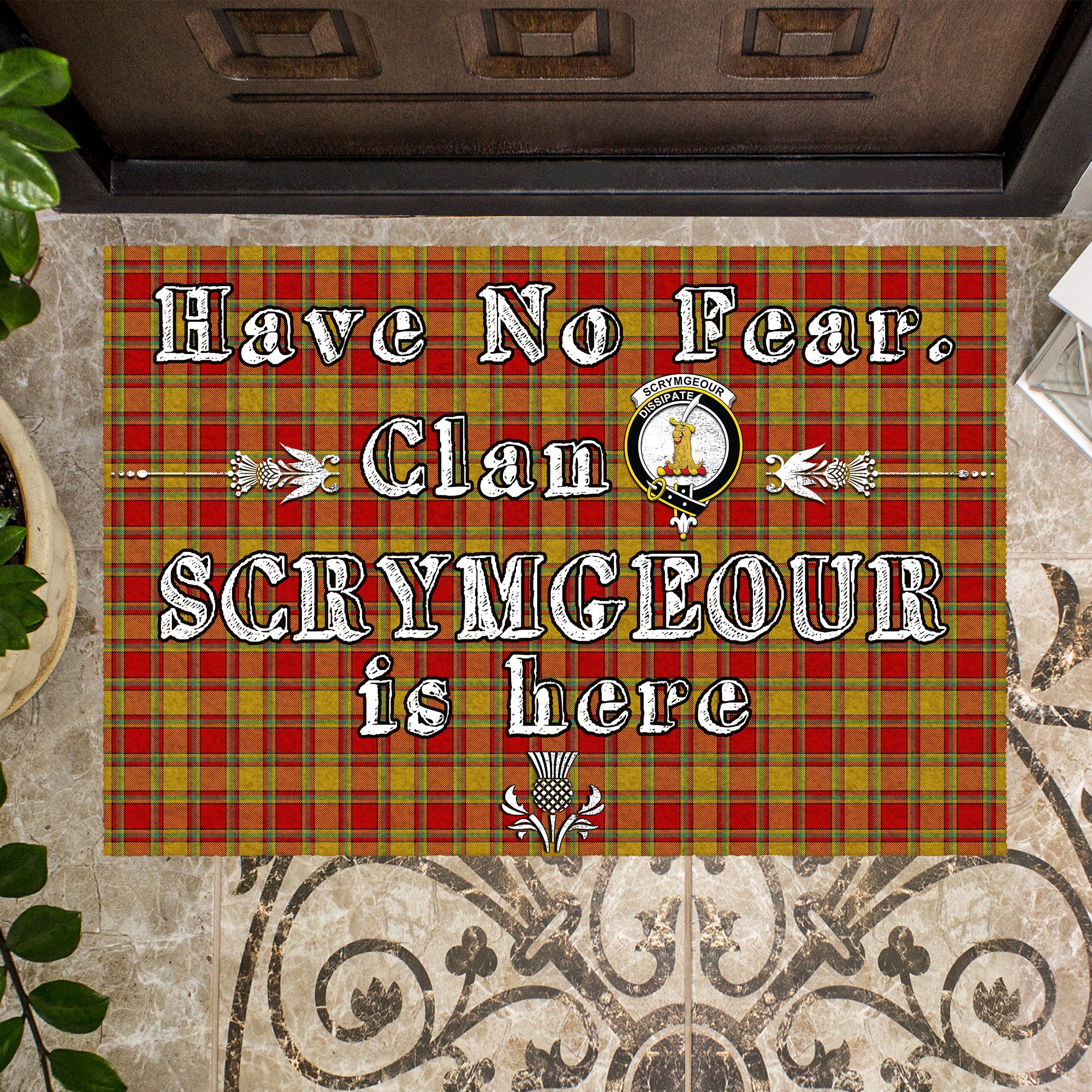 scrymgeour-clan-tartan-door-mat-family-crest-have-no-fear-tartan-door-mat