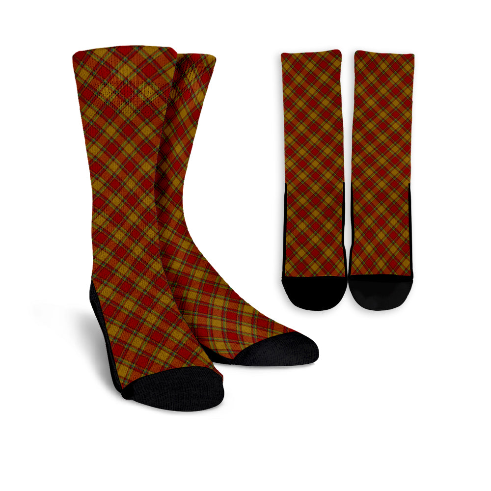 Scrymgeour Tartan Socks, Cross Tartan Plaid Socks, Long Tartan Socks Cross Style TS23