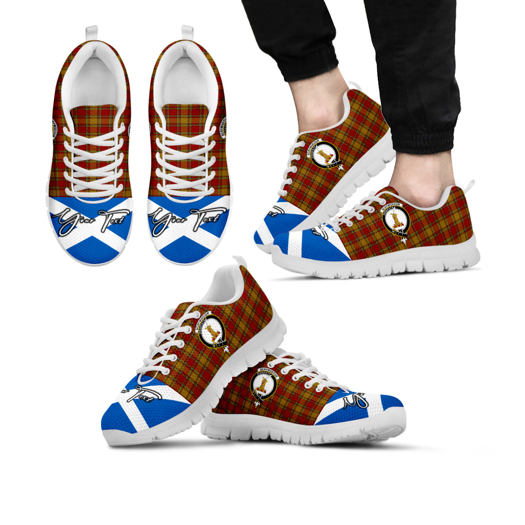 scrymgeour-family-crest-tartan-sneaker-tartan-plaid-with-scotland-flag-shoes-personalized-your-signature