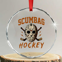 Scumbag Hockey Goalie Mask Distressed Sports Graphic Crystal Glass Ornament