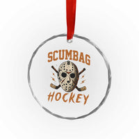 Scumbag Hockey Goalie Mask Distressed Sports Graphic Crystal Glass Ornament