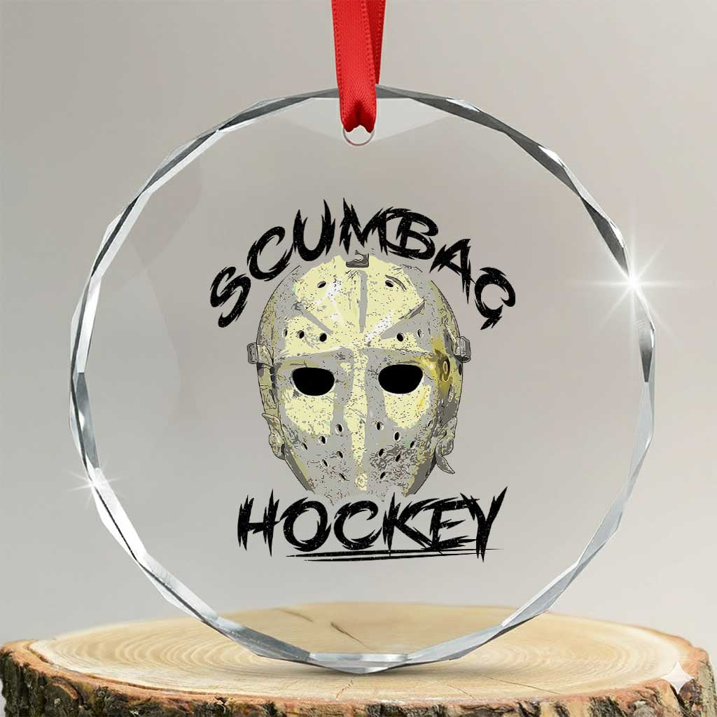 Scumbag Hockey Goalie Mask Vintage Graphic Crystal Glass Ornament