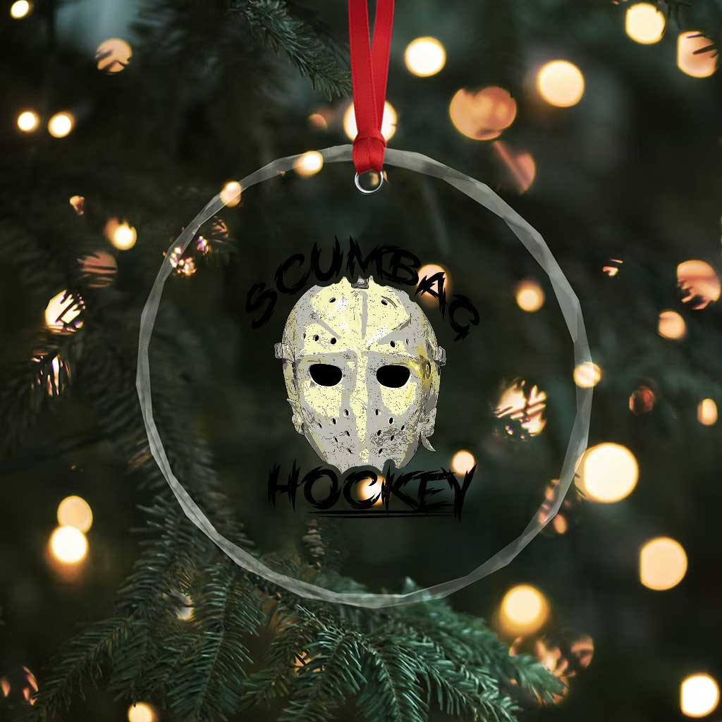 Scumbag Hockey Goalie Mask Vintage Graphic Crystal Glass Ornament