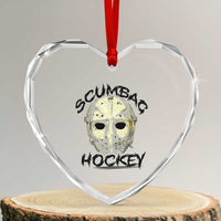 Scumbag Hockey Goalie Mask Vintage Graphic Heart Crystal Glass Ornament