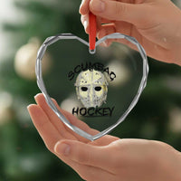 Scumbag Hockey Goalie Mask Vintage Graphic Heart Crystal Glass Ornament