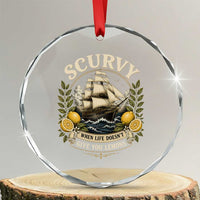 Scurvy When Life Doesnt Give You Lemons Crystal Glass Ornament Funny Pirate Lemon Vitamin C