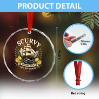 Scurvy When Life Doesnt Give You Lemons Crystal Glass Ornament Funny Pirate Lemon Vitamin C