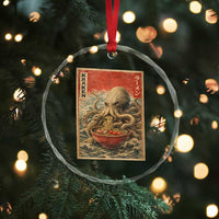 Sea Monster Eating Ramen Crystal Glass Ornament Vintage Graphic Japanese Lover Ukiyo-e Art