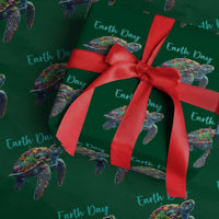 Sea Turtle Earth Day Wrapping Paper Roll Save The Earth - Wonder Print Shop