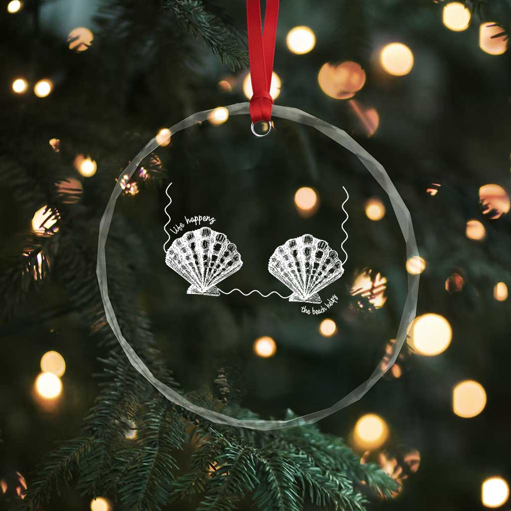 Seashell Bra Crystal Glass Ornament Mermaid Cute Summer Beach Vacation - Wonder Print Shop