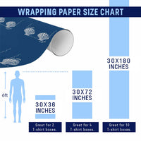 Seashell Bra Wrapping Paper Roll Mermaid Cute Summer Beach Vacation - Wonder Print Shop