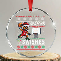 Seasons Swishes Crystal Glass Ornament Funny Gingerbread Basketball Christmas Gift TS12