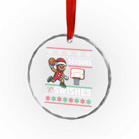 Seasons Swishes Crystal Glass Ornament Funny Gingerbread Basketball Christmas Gift TS12
