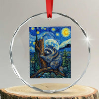 Seattle Trash Panda Starry Night Graphic Crystal Glass Ornament Funny Short King Raccoon