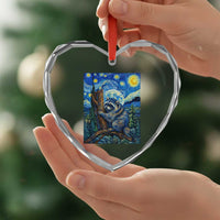 Seattle Trash Panda Starry Night Graphic Heart Crystal Glass Ornament Funny Short King Raccoon