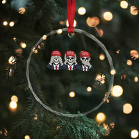 See No Crimes Hear No Truth Speak No Facts Crystal Glass Ornament Skeleton Political Satire Graphic