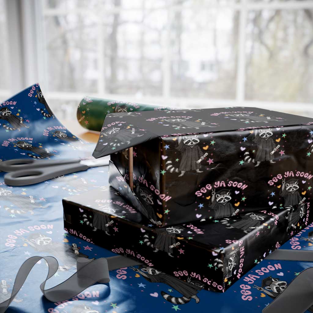 See Ya Soon Raccoon Wrapping Paper Roll Funny Raccoon Graduation 2026