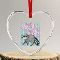 See Ya Soon Raccoon Heart Crystal Glass Ornament Funny Last Day of School