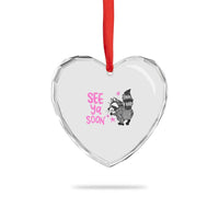See Ya Soon Raccoon Heart Crystal Glass Ornament Funny Last Day Of School