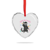 See Ya Soon Raccoon Heart Crystal Glass Ornament Funny Raccoon Graduation 2026