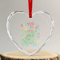 See You Later Alligator Last Day Of School Heart Crystal Glass Ornament Cute Neon Chalkboard Kindergarten Graduation