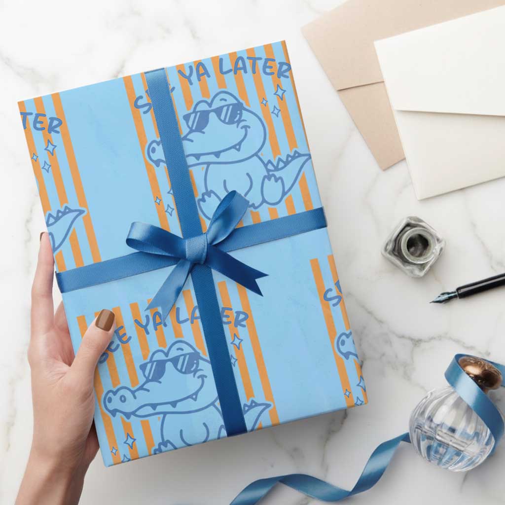 See You Later Alligator Wrapping Paper Roll Funny Last Day End of Year Teacher Summer Gift