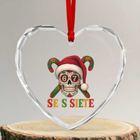 Seis Siete Christmas Meme Heart Crystal Glass Ornament Sugar Skull 67 Santa Hat Candy Canes - Wonder Print Shop