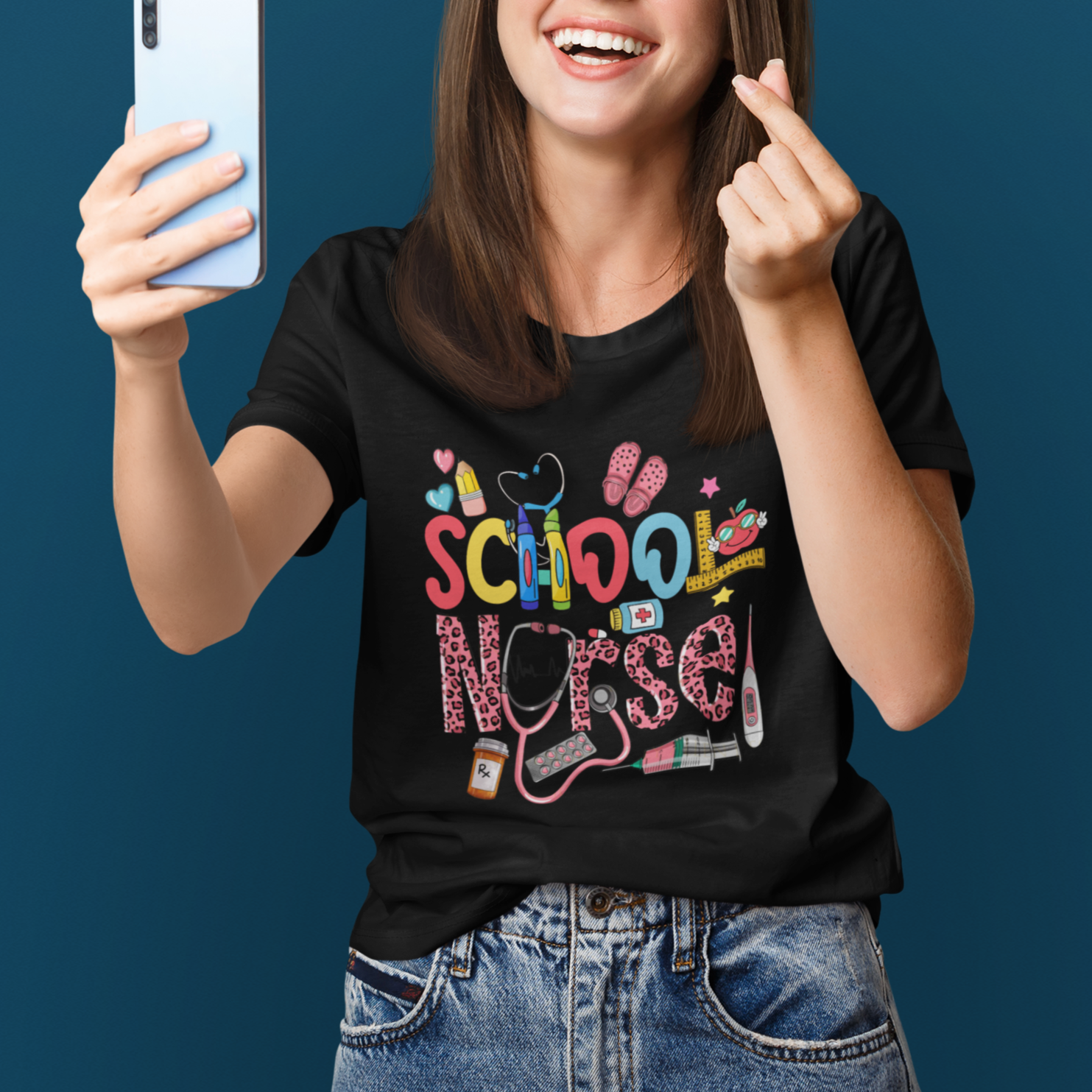 School Nurse T Shirt For Women Leopard Nursing School RN - Wonder Print Shop