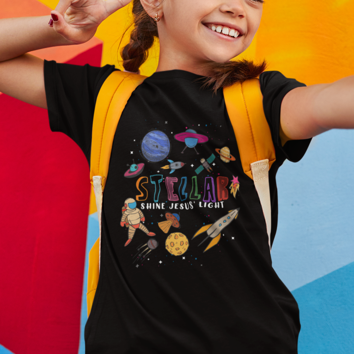 VBS Stellar T Shirt For Kid Stellar VBS Shine Jesus Light Vacation Bible School Space - Wonder Print Shop