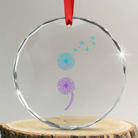 Semicolon Suicide Prevention Awareness Dandelion Graphic Crystal Glass Ornament