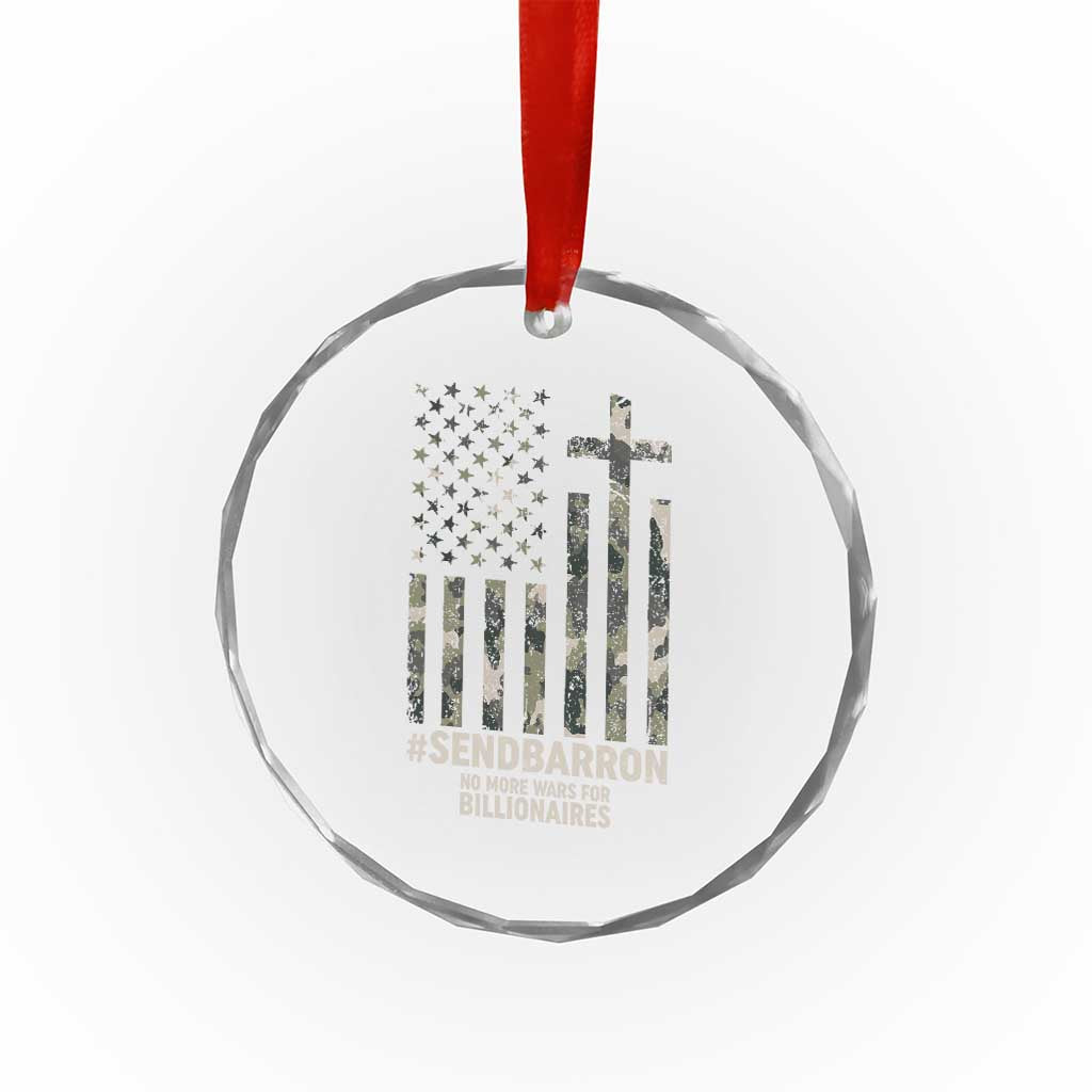 Send Barron Crystal Glass Ornament Vintage American Flag Camo Hashtag Protest Meme