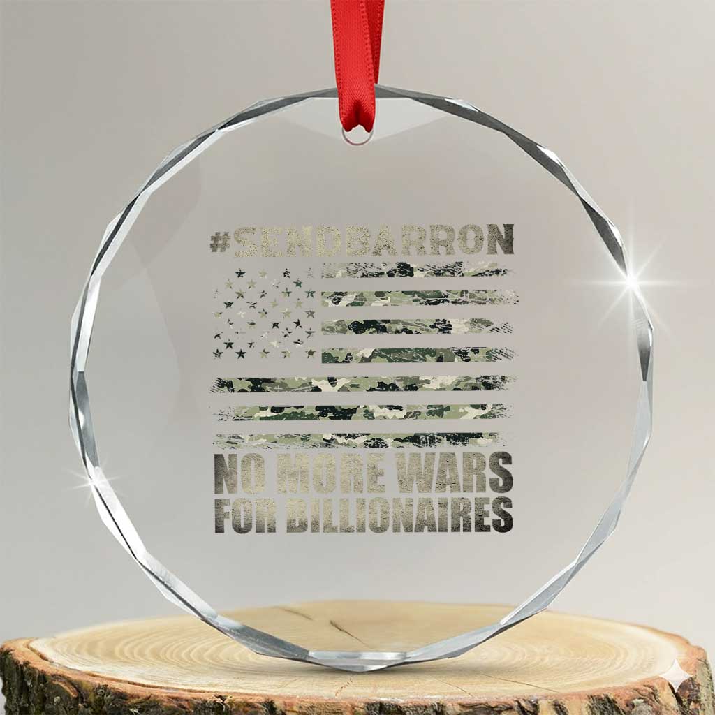 Send Barron Crystal Glass Ornament Vintage American Flag Camo Soldier Hashtag Meme