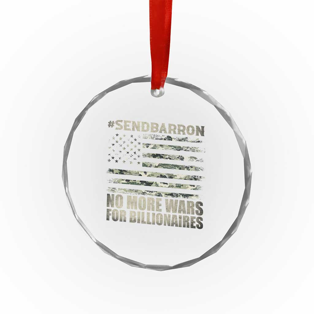 Send Barron Crystal Glass Ornament Vintage American Flag Camo Soldier Hashtag Meme