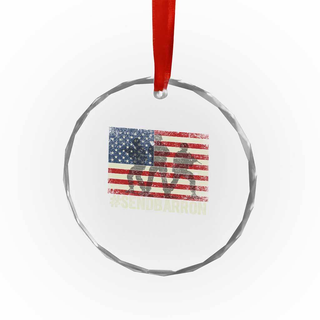 Send Barron Crystal Glass Ornament Vintage American Flag Soldier Hashtag Internet Meme