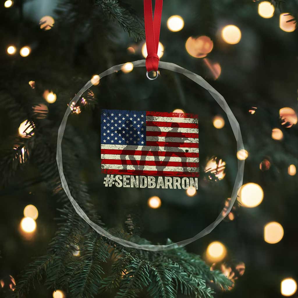 Send Barron Crystal Glass Ornament Vintage American Flag Soldier Hashtag Internet Meme