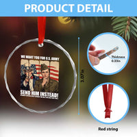 Send Barron Crystal Glass Ornament We Want You For US Army