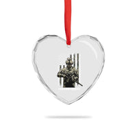 Send Barron Heart Crystal Glass Ornament Sarcastic Political American Flag Camo Soldier
