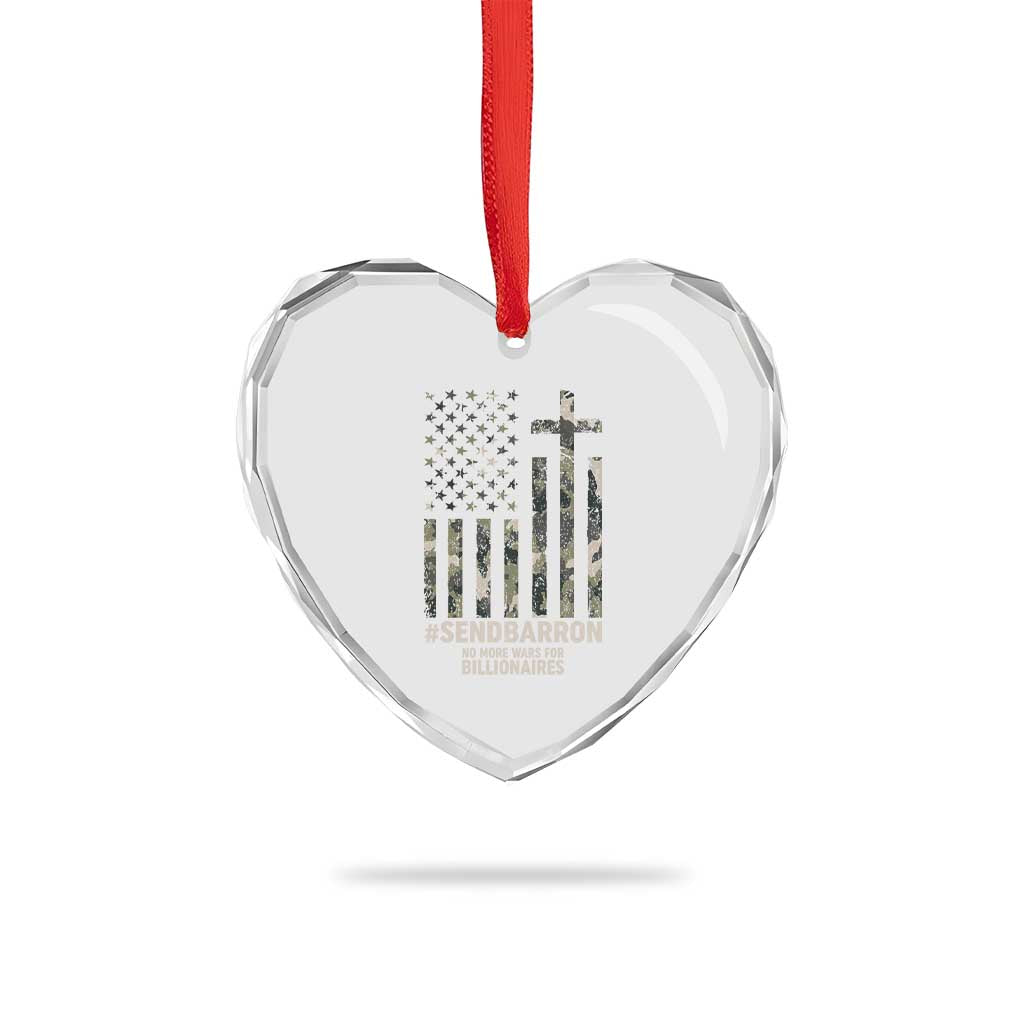 Send Barron Heart Crystal Glass Ornament Vintage American Flag Camo Hashtag Protest Meme