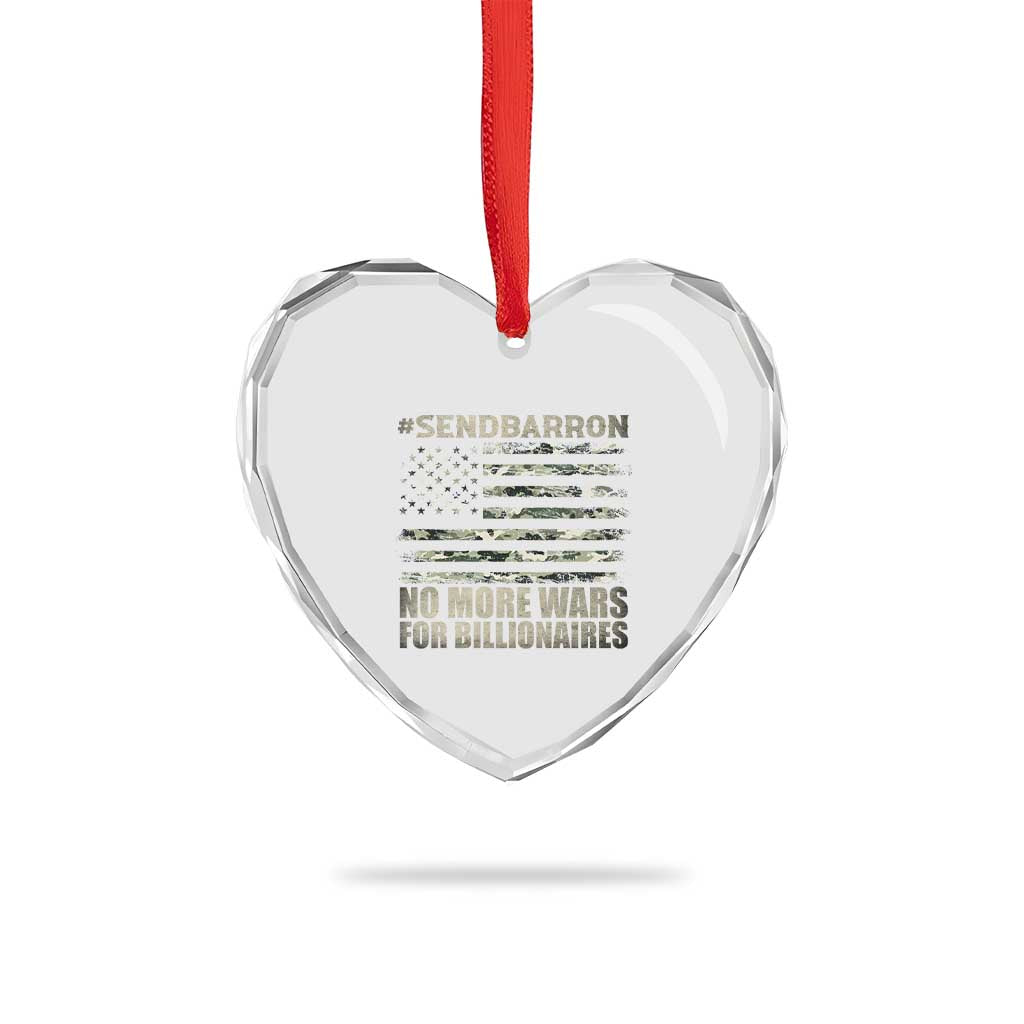 Send Barron Heart Crystal Glass Ornament Vintage American Flag Camo Soldier Hashtag Meme
