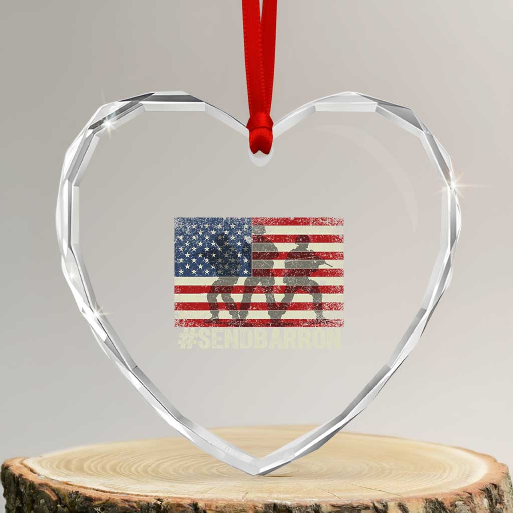 Send Barron Heart Crystal Glass Ornament Vintage American Flag Soldier Hashtag Internet Meme