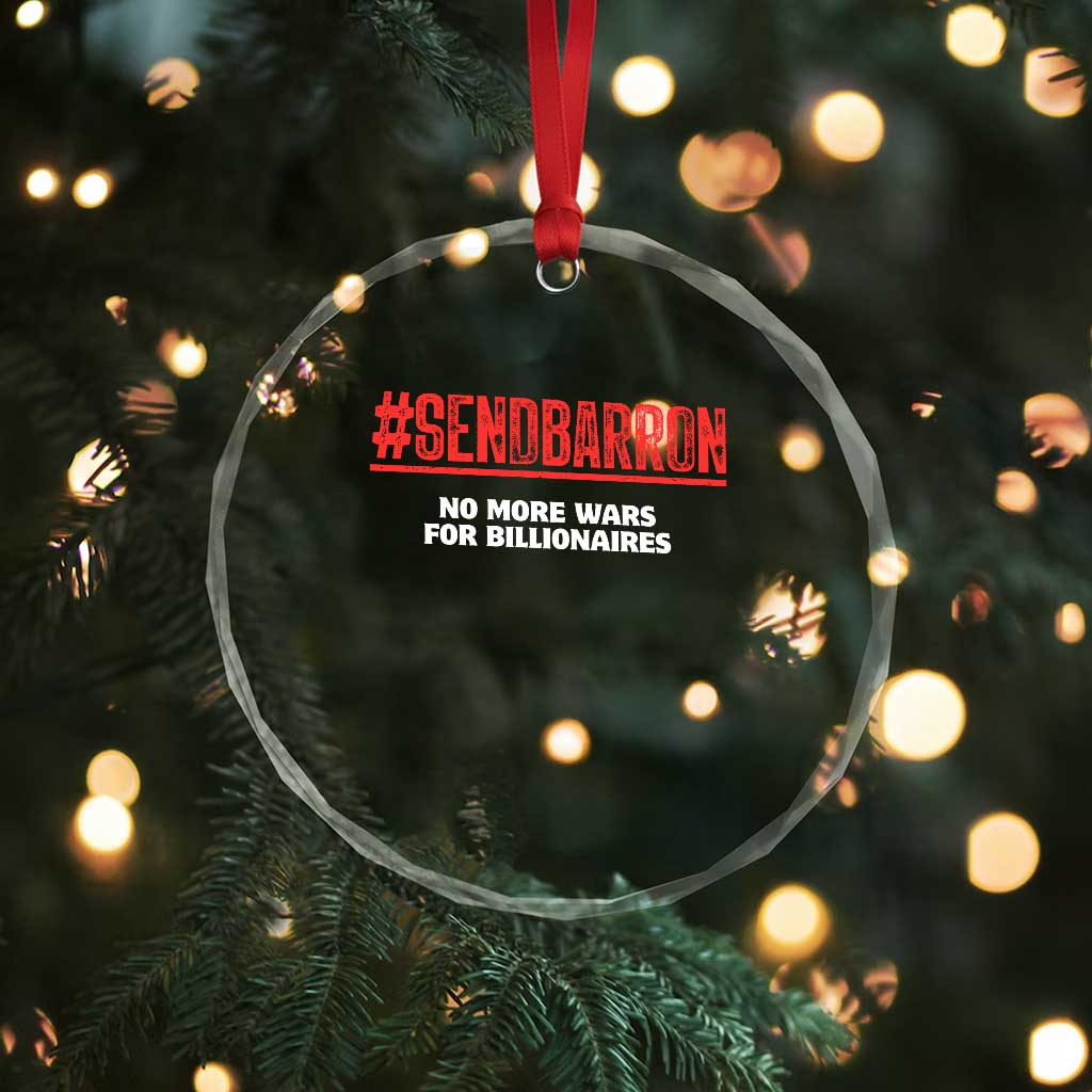 Send Barron Meme Crystal Glass Ornament Funny Political Hashtag Viral Internet
