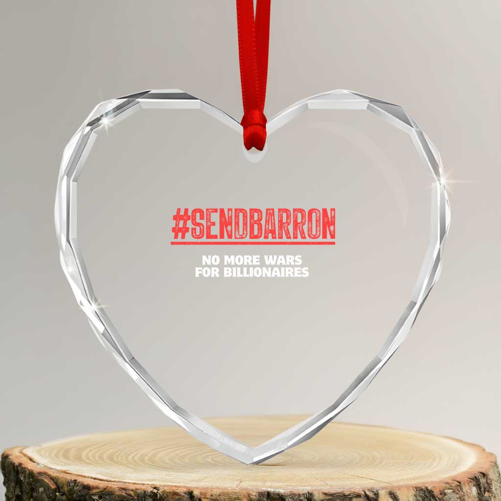 Send Barron Meme Heart Crystal Glass Ornament Funny Political Hashtag Viral Internet