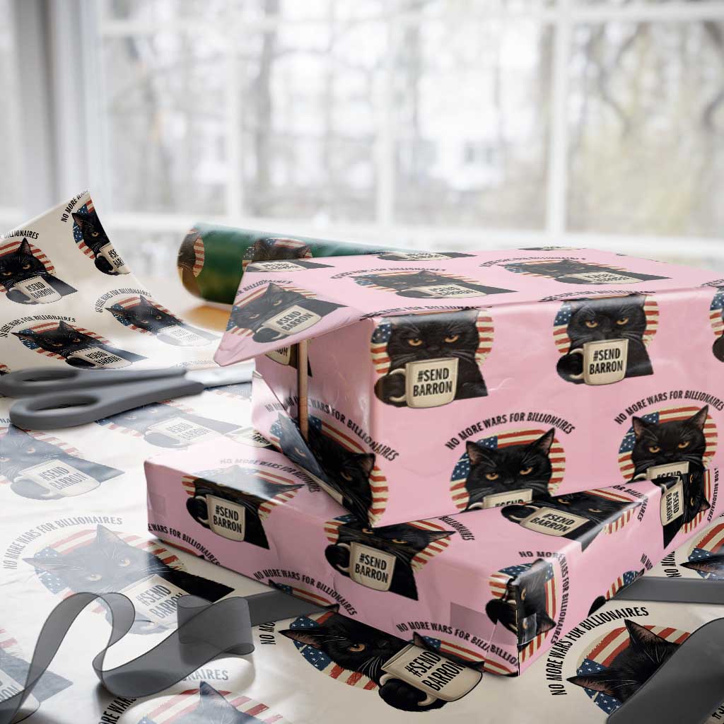 Send Barron Meme Wrapping Paper Roll Funny Cat Sarcastic Political