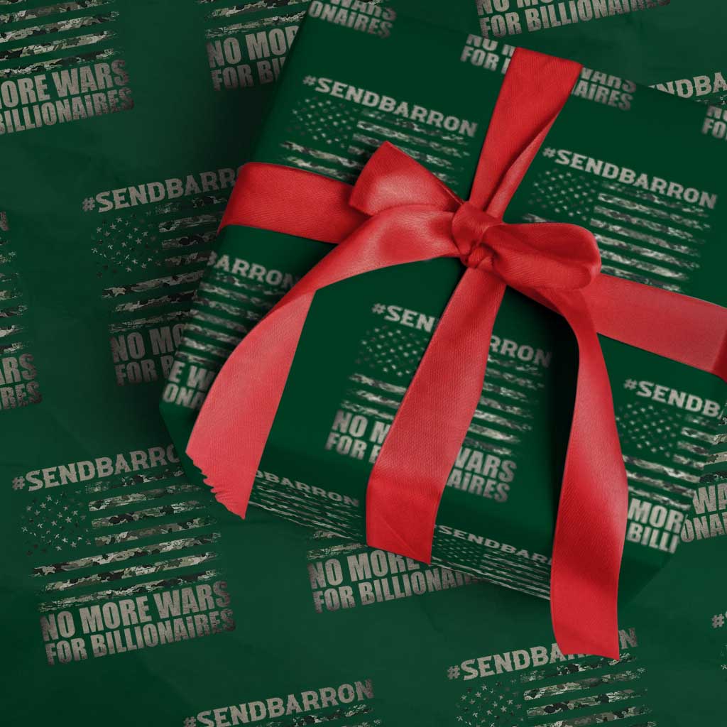 Send Barron Wrapping Paper Roll Vintage American Flag Camo Soldier Hashtag Meme