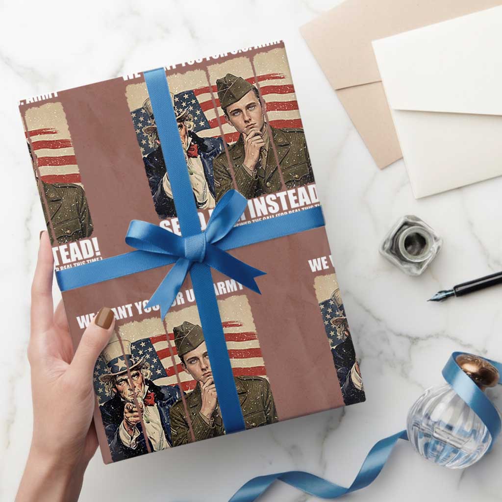 Send Barron Wrapping Paper Roll We Want You For US Army