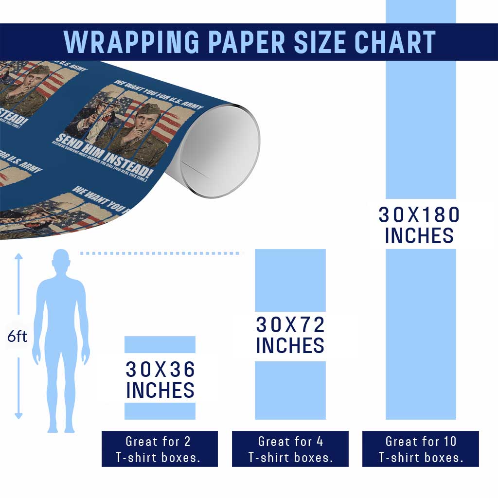 Send Barron Wrapping Paper Roll We Want You For US Army