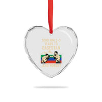 Send Him 2 3 Years to Dagestan and Forget Heart Crystal Glass Ornament Funny MMA Fighter Training Discipline - Wonder Print Shop