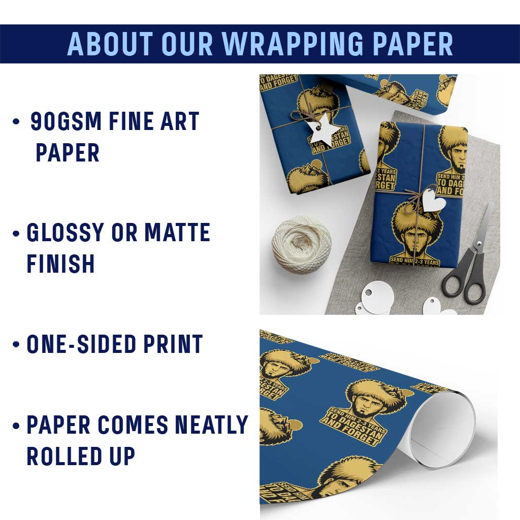 Send Him 2 3 Years to Dagestan and Forget Wrapping Paper Roll Funny MMA Fighter Discipline - Wonder Print Shop