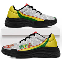 Senegal 2026 Football Chunky Sneakers Go Lions African Pattern Curve Stylized - Wonder Print Shop