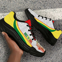 Senegal 2026 Football Chunky Sneakers Go Lions African Pattern Curve Stylized - Wonder Print Shop